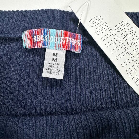 NWT Urban Outfitters Women's Size Medium Claira Side Button Mini Skirt Navy Blue - Picture 5 of 11